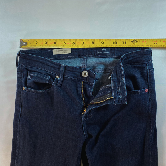 AG Adriano Goldschmied Womens Blue Jeans 26R The Stevie Slim Straight Ankle - Picture 5 of 6
